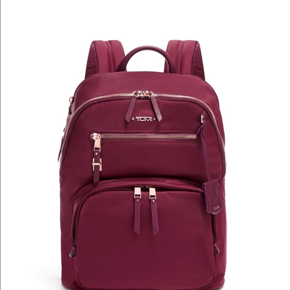 NWT Tumi Voyageur Hilden Backpack Berry/ Gold